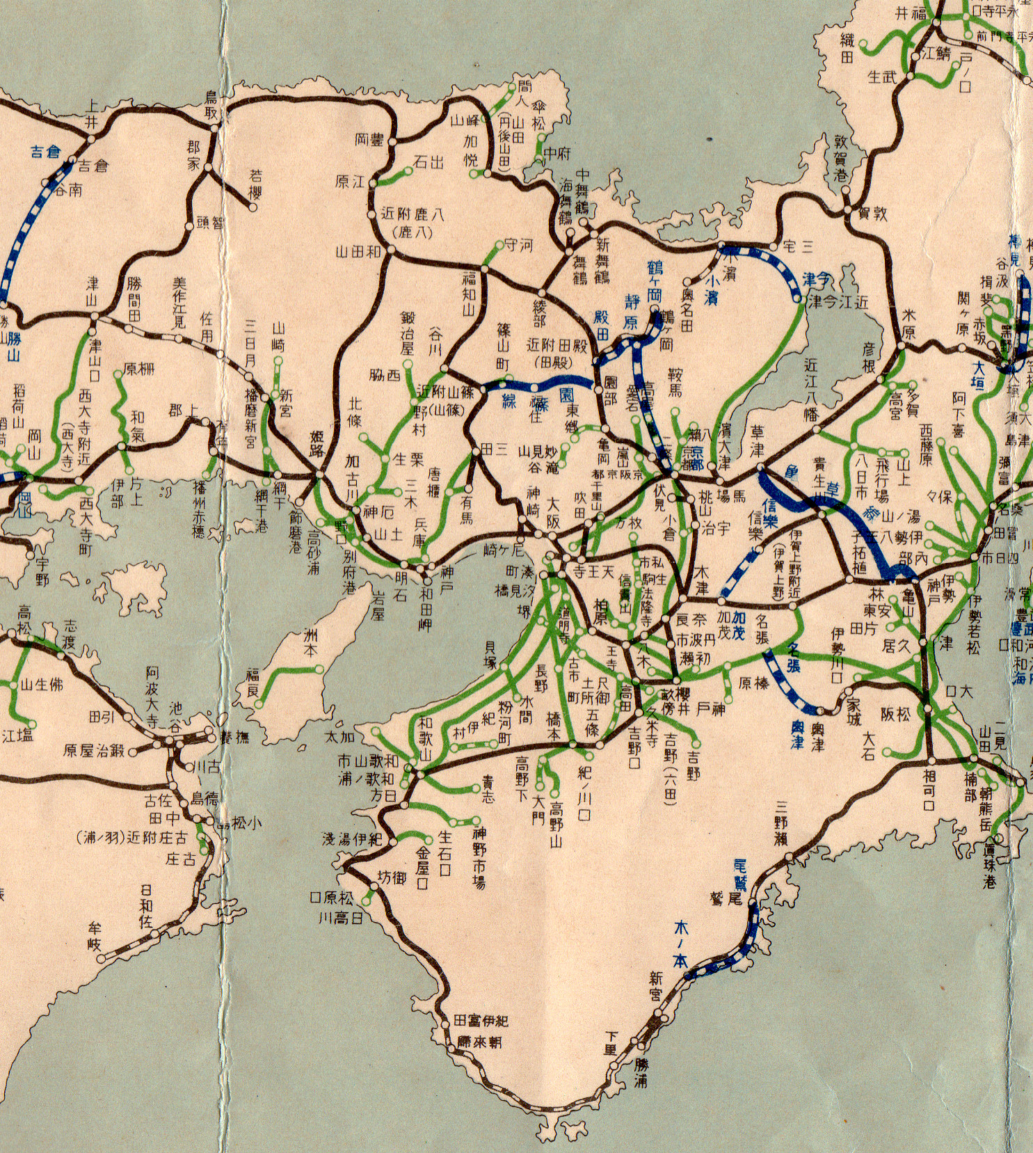 自動車路線図（※鉄道路線図）1932年（昭和9年）鉄道省発行 - 裏辺研究所